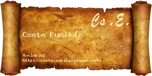 Csete Euniké névjegykártya